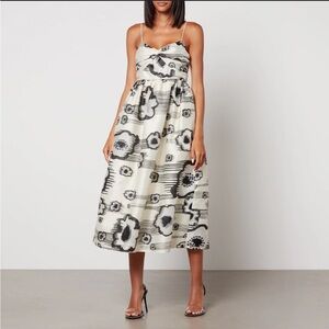 Stine Goya Abby Floral-Print Satin Midi Dress